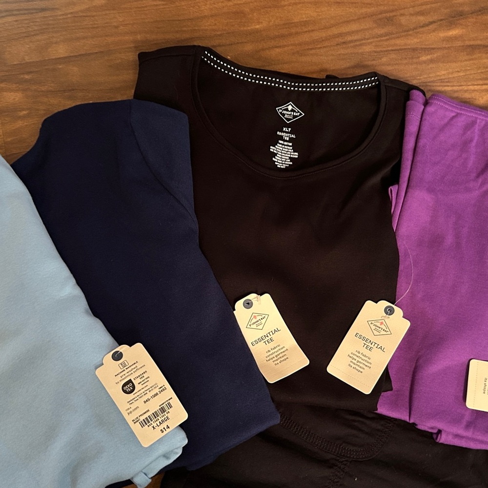 St. John's Bay Tees and shorts
